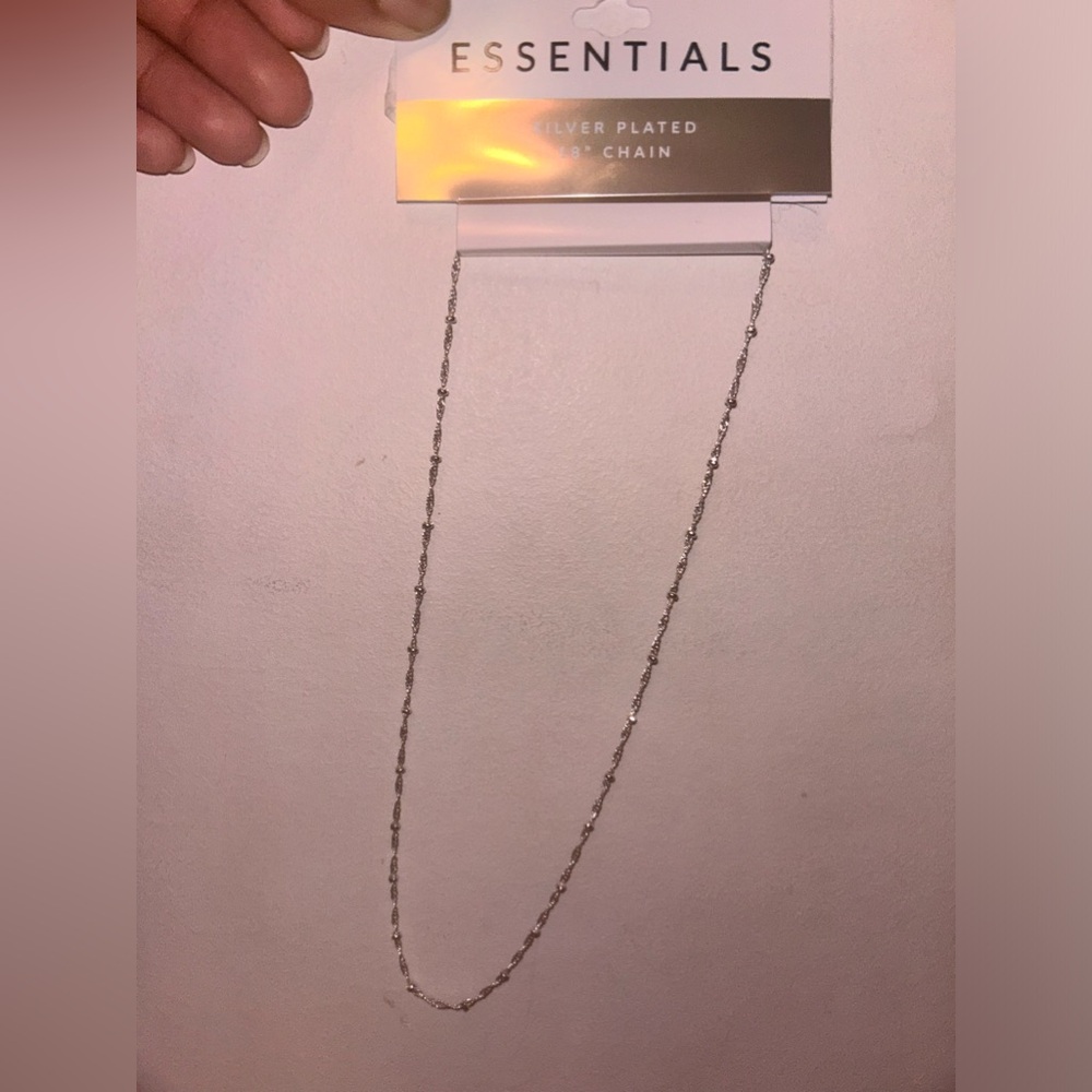Macy’s Essentials Silver Plated 18 “ Chain